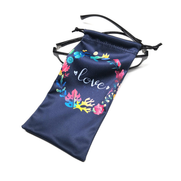 Factory Wholesale Custom Logo Microfiber glasses drawstring Bag