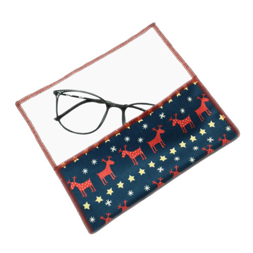Custom Full Printing Suede Soft Glasses Bag Pouch