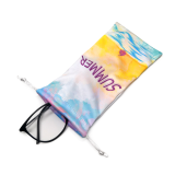 Custom Logo Printed Microfiber Drawstring Glasses bag pouch