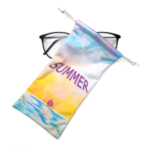 Custom Logo Printed Microfiber Drawstring Glasses bag pouch