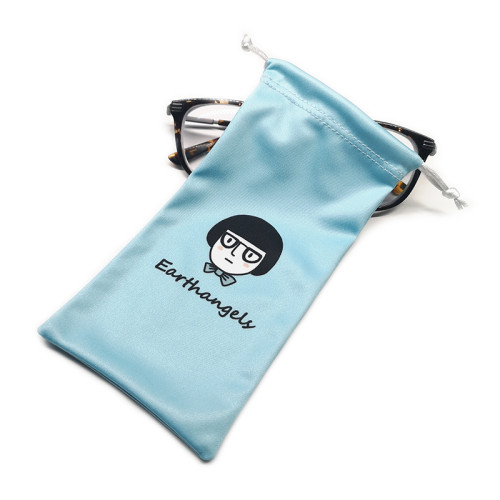 Customized Sublimation Microfiber Drawstring Eyeglasses Pouch Bag