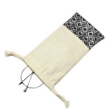 Custom Printed Cotton Soft Drawstring Pouch Bag for Glasses