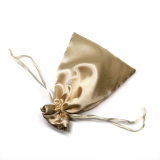 Custom Logo Printed Satin Drawstring Bag Small Jewelry Pouch