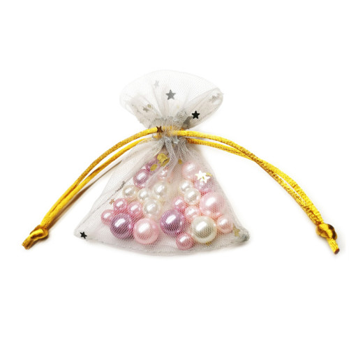 Small Colorful Drawstring Gauze Pouch Bag for Pearl