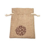 Linen Cotton Fabric Drawstring Gift  Bag Jewelry  Pouch  With Custom Logo