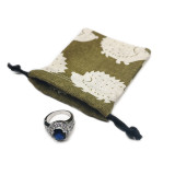 Custom Rotary Screen Printing Small Cotton Muslin Jewelry Pouch Bag