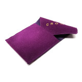 Custom Gold Stamped Logo Velvet Envelope Jewelry Pouch Bag with Flap