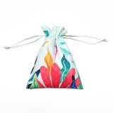 Custom printed logo velvet soft jewelry drawstring bag gift pouch