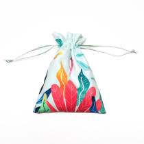Custom printed logo velvet soft jewelry drawstring bag gift pouch