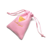 Customized Logo Velvet Jewelry Drawstring Pouch  Suede Gift bag