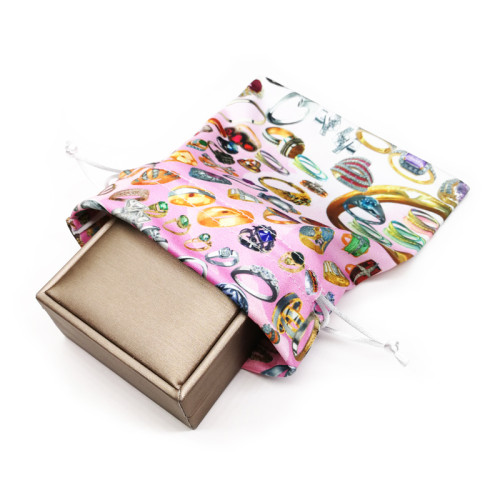 Custom Logo Printed Soft  Microfiber Jewelry Packaging Bag Pouch