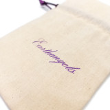 Custom Logo Printed Dust Proof Cotton Fabric Jewelry Drawstring Bag