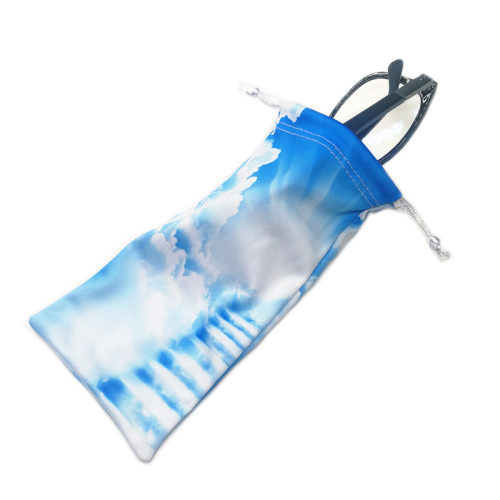 Custom Logo Printed Microfiber Drawstring Sunglasses Pouch Bag