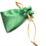 wholesale drawstring gift satin silk pouch bag with customized logo