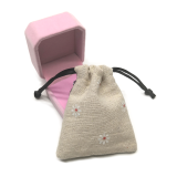 Custom Printed Small Cotton Muslin Drawstring Pouch for Jewelry