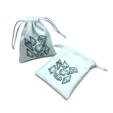 Custom Sublimation Double-sided Suede Jewelry Bag Pouch with Drawstrings