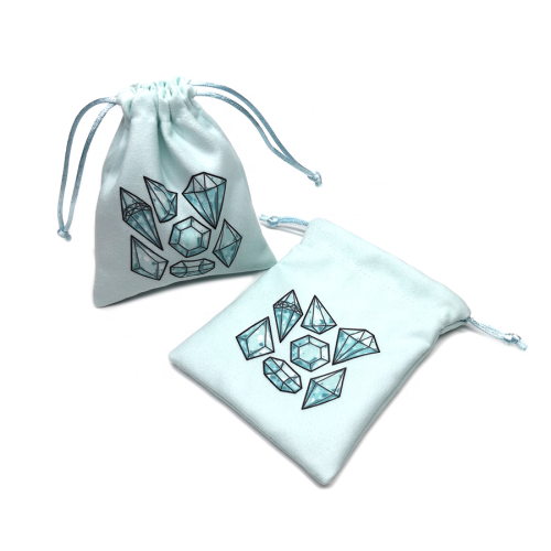 Custom Sublimation Double-sided Suede Jewelry Bag Pouch with Drawstrings