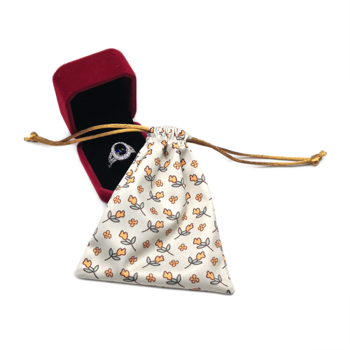 Custom Printed Soft Microfiber Drawstring Pouch Bag for Jewelry Packaging