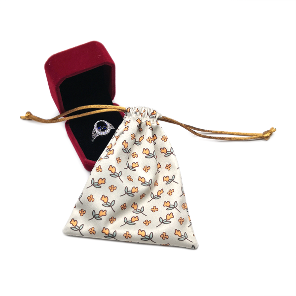 Custom Printed Soft Microfiber Drawstring Pouch Bag for Jewelry Packaging