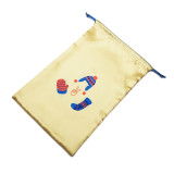 Custom logo excellent quality luxury silk satin packaging pouch with ribbon