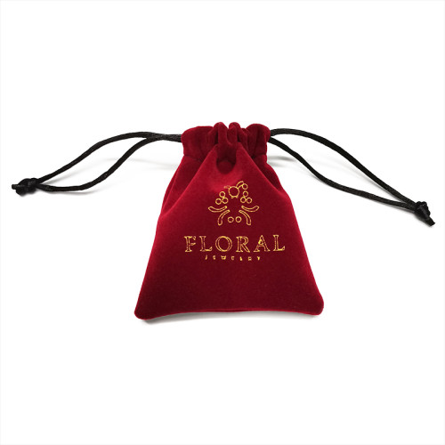 Wholesale Custom Print Velvet Jewelry Drawstring Pouch Small Gift bag