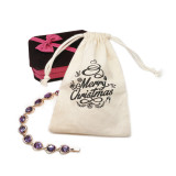Custom Silk Screen Printed Small Cotton Muslin Bag Pouch For Jewelry