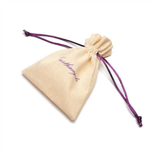 Cotton Dust Proof  Drawstring Gift  Bag Jewelry  Pouch  With Custom Logo