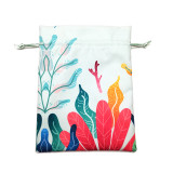 Custom printed logo velvet soft jewelry drawstring bag gift pouch