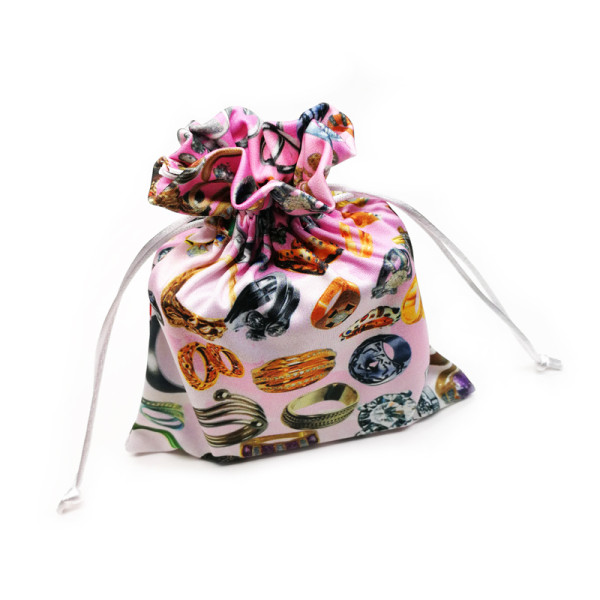 Custom Logo Printed Soft  Microfiber Jewelry Packaging Bag Pouch