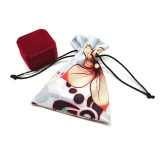 Wholesale custom  printing logo velvet jewelry drawstring bag