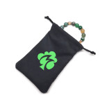 Custom Screen Printed Logo Suede Jewelry Pouch Bag with Microfiber Lining