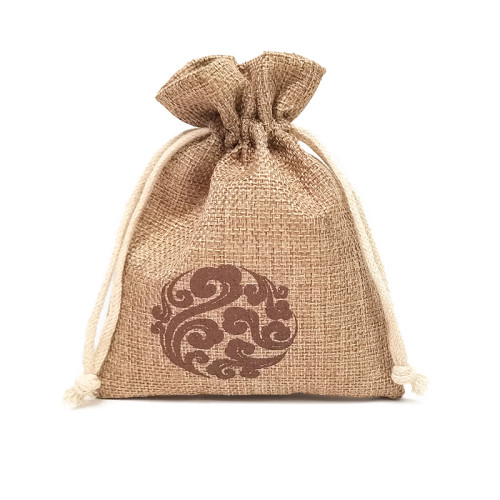 Linen Cotton Fabric Drawstring Gift  Bag Jewelry  Pouch  With Custom Logo