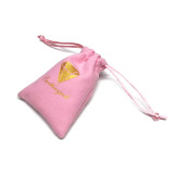 Customized Logo Velvet Jewelry Drawstring Pouch  Suede Gift bag