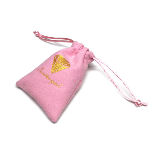Customized Logo Velvet Jewelry Drawstring Pouch  Suede Gift bag