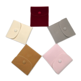 Custom Logo Printed Envelope Button Jewelry Pouch Bag