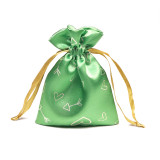 wholesale drawstring gift satin silk pouch bag with customized logo
