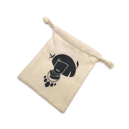 Custom Printed Jewelry Pouches Small Drawstring Cotton Muslin Bags