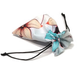 Wholesale custom  printing logo velvet jewelry drawstring bag