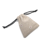 Custom Printed Small Cotton Muslin Drawstring Pouch for Jewelry