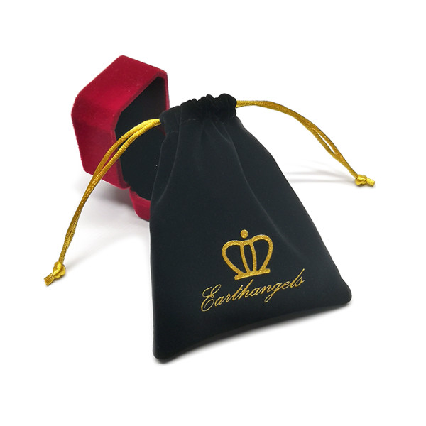 Wholesale Custom  Logo Printing Velvet Jewelry Drawstring Pouch Gift Bags