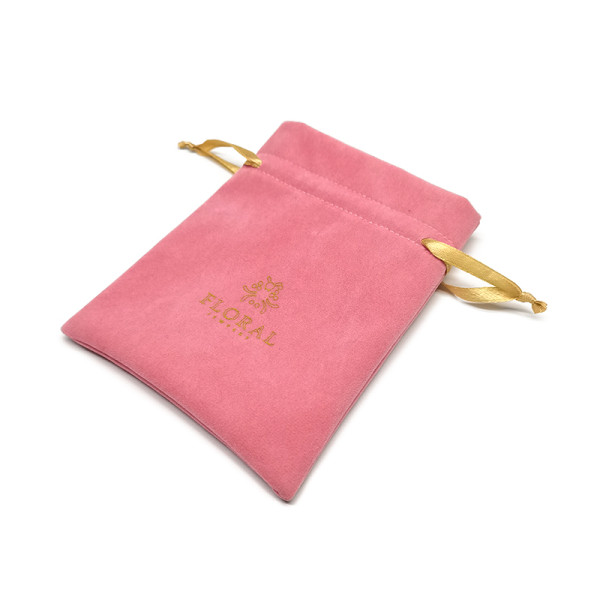 Custom Logo Silk Screen Printed Velvet Jewelry Pouch Bag