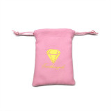 Customized Logo Velvet Jewelry Drawstring Pouch  Suede Gift bag