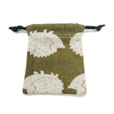 Hot Sale Printed Small Cotton Muslin Rings Pouch Bag