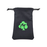 Custom Screen Printed Logo Suede Jewelry Pouch Bag with Microfiber Lining