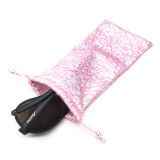 Custom Logo Printed Microfiber Drawstring glasses bag