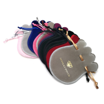 Custom Silk Screen Printed Round Bottom Velvet Jewelry Pouch Bag