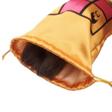 Custom logo printed satin pouch gift bag with drawstring for hairpiece