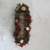 Fancy  best popular festival and home decoration christmas wreath with candle cups
