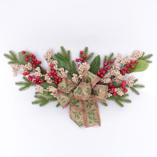 High-end PE christmas wreath  for door supplies preserved boxwood christmas wreath