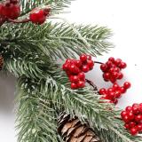luxury 100% PE with pine cone and red fruits Christmas wreath